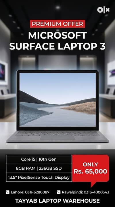 Microsoft Surface Laptop 3 | Core i5 10th Gen | 8GB | 256GB SSD