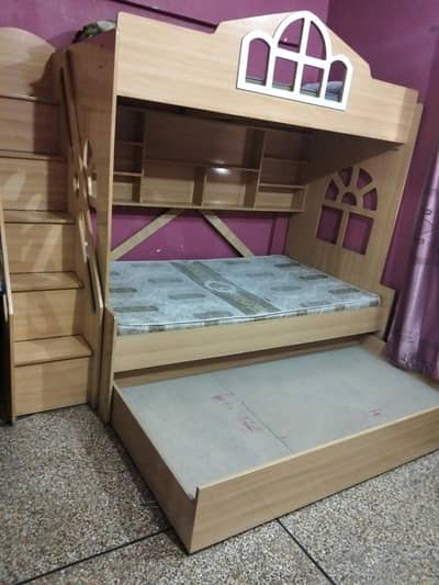 Bunk bed with stairs and drawers