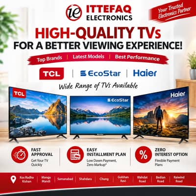 LED TVs – Easy Installments | Ittefaq Electronics