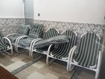 6 garden chairs with 6 chairs cushions