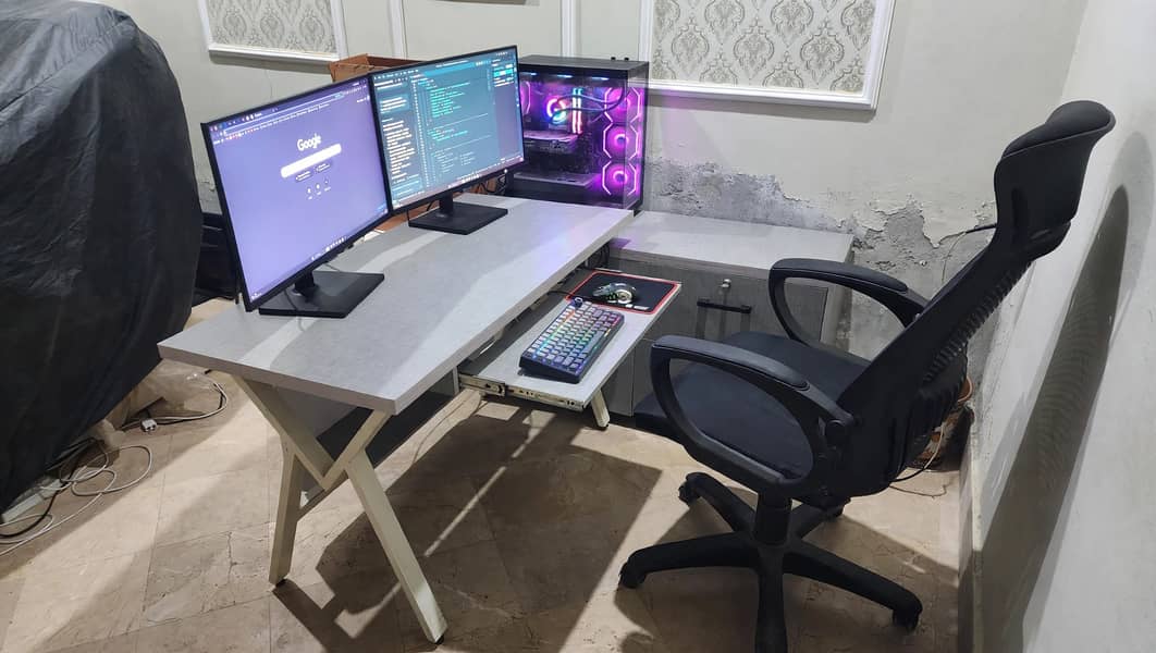 Office/Computer Table 2x4 ft | Office Table Set, Table Chair 3