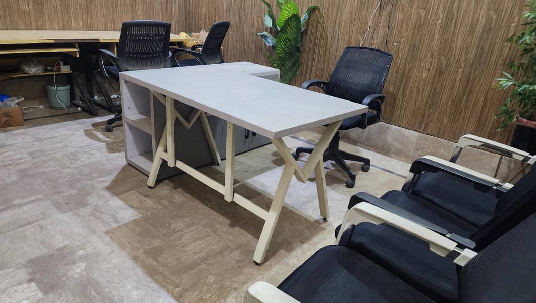 Office/Computer Table 2x4 ft | Office Table Set, Table Chair 0
