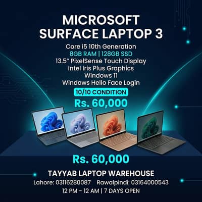 Microsoft Surface Laptop 3 | Core i5 10th Gen | 8GB | 128GB SSD
