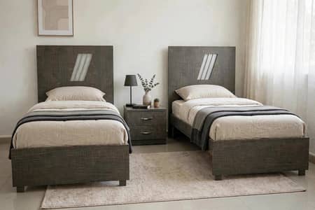 5 Piece Complete Wooden Bedroom Set - Modern Grey