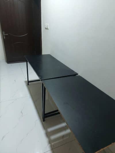 Pair of Black Metal Frame Computer / Study Desks (10k for Both)