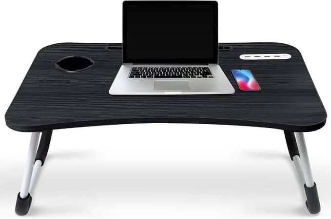 Foldable Laptop Bed Table Lap Desk Stand, Serving Tray Dining Table with Slot, Notebook Stand Holder, Bed Tray Laptop Desk for Eating Breakfast, Working, Watching Movie on Bed/Couch/Sofa/Floor