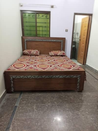 Wooden Bed with Molty Foam Mattress - New condition