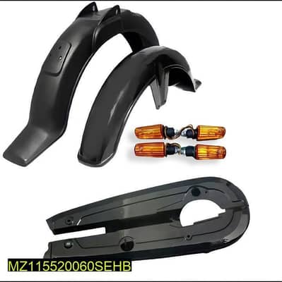 premium Bike Accessories Kit Matte Black ABS 4 Indicators