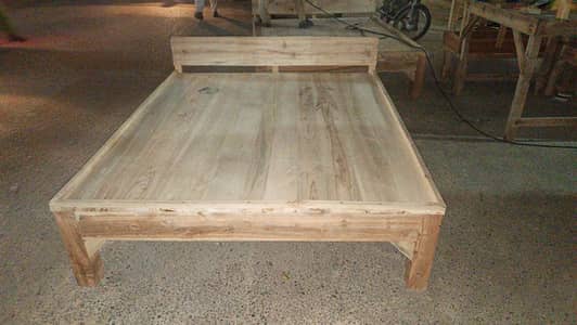 Handmade, Wooden, Double, Bed,