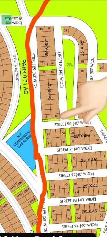 Corner+Park face residential plot available for sale in Bahria Town Karachi