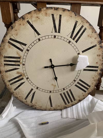 Wooden rustic wall clock