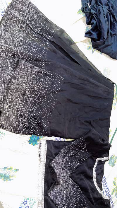 1 time used good condition slim girl sare black blouse and pati coat