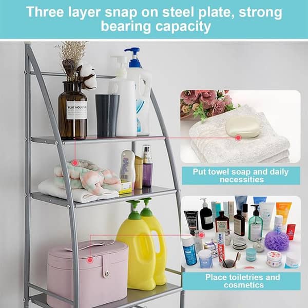 T  Over The Toilet Bedding Rack 3 Tier Bathroom shelf Space Saver Towel Storage Organizer