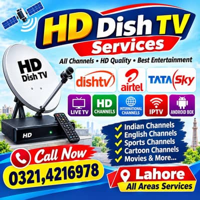 HD Dish Antenna IPTV Android box Services, 0321/4216978