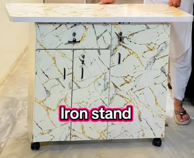 Brand New iron stand Laminated white deco marble own karkhana maded