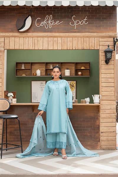 3 piece stitched embroidery suit