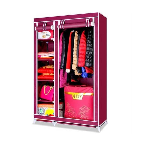 T  Original Product 2 Door Portable Folding Wardrobe Cupboard