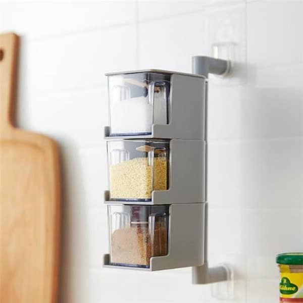 T  3-Layer 360 Degree Rotating Creative Blends Flavors the Box Seasoning Rack