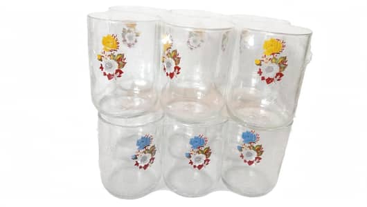 Laal Phool Glass Set 6 Pcs - New - Dhok Mustaqeem