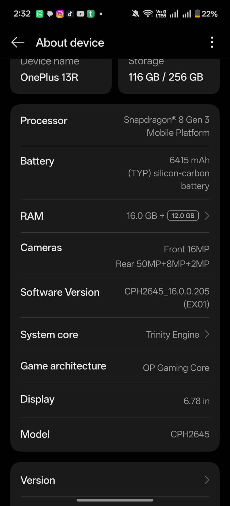 One Plus 13R 6
