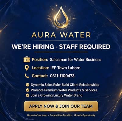 Required male and female staff for water business