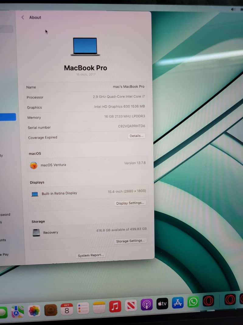 macbook pro 2017 15 inch 8