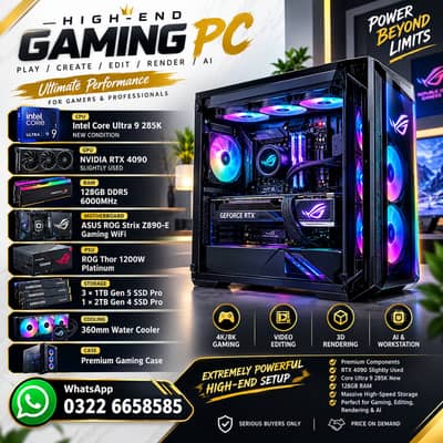 Gaming PC | RTX 4090 | 128GB DDR5 | Core Ultra 9 285K
