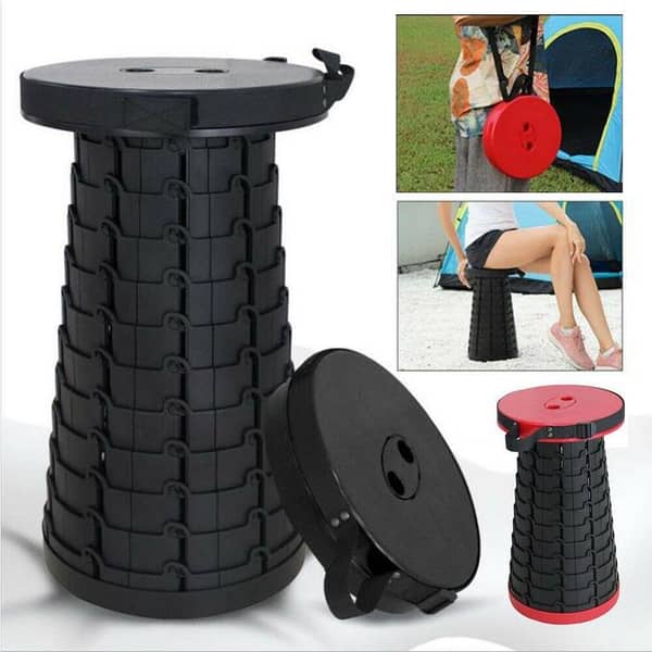 T  Portable Retractable Folding Stool, Collapsible Telescoping Lightweight Simple Camping Stools