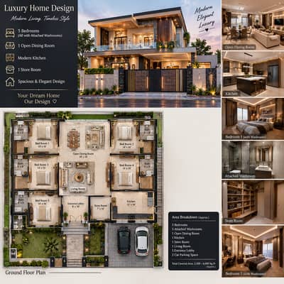 Luxury 5 Bedroom House Architecture Design