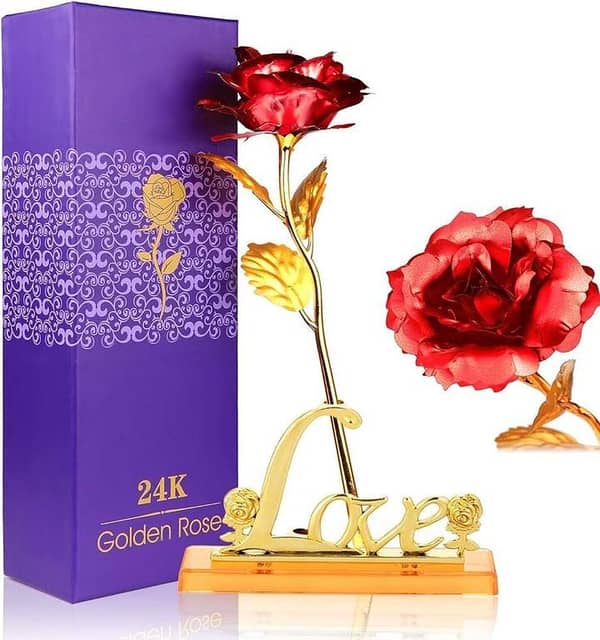 T  24k Gold plated rose Valentines Day Gift,wedding gift, anniversary gift,birthday gift