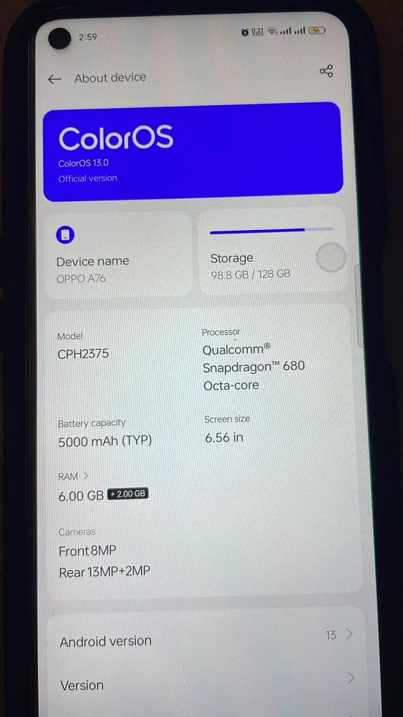 OPPO A76 0