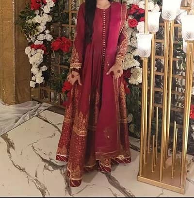 shah posh anarkali frock 3 piece