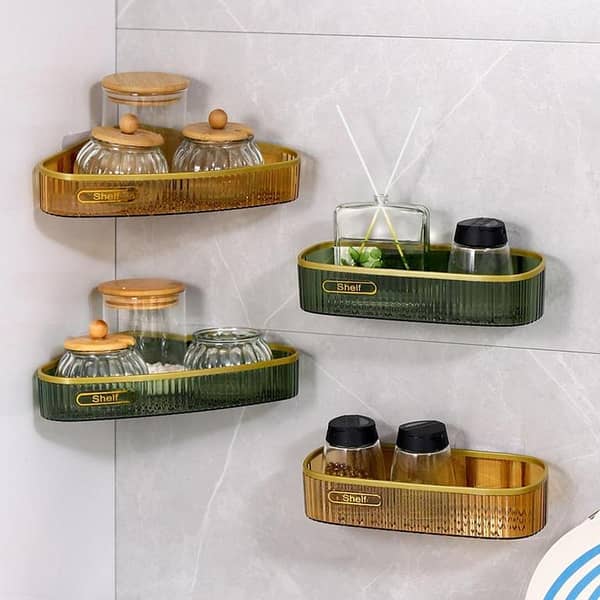 T  Wall Mount Bathroom Corner Shelf Shower Storage Rack Wall Shampoo Holder Multipurpose Organizer For Hotel Bathroom