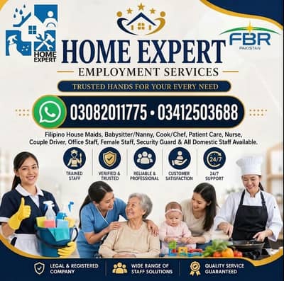 Maid Services in Karachi, maids available, Nanny, Cook, Driver , Nurse