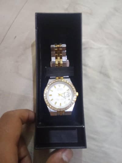 Rolex Style Two-Tone Watch with Date Display – Brand New with Box