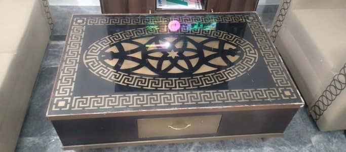 Stylish Versace Design Center Table With Glass Top
