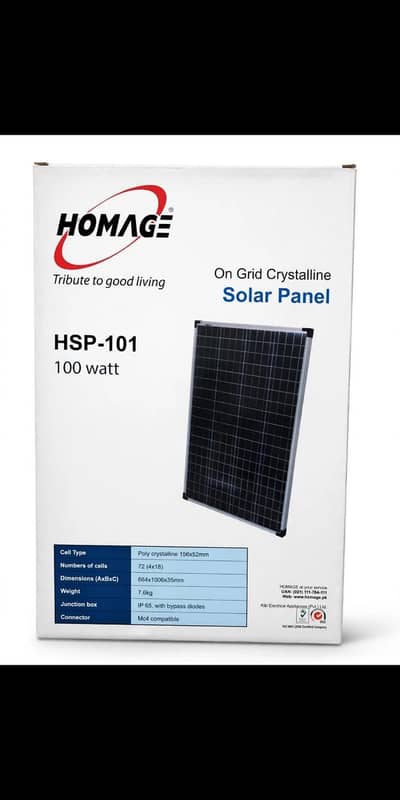 *Title = Homage 100 Watt Solar Panel HSP-101 Pin Pack* *Price = 7500*