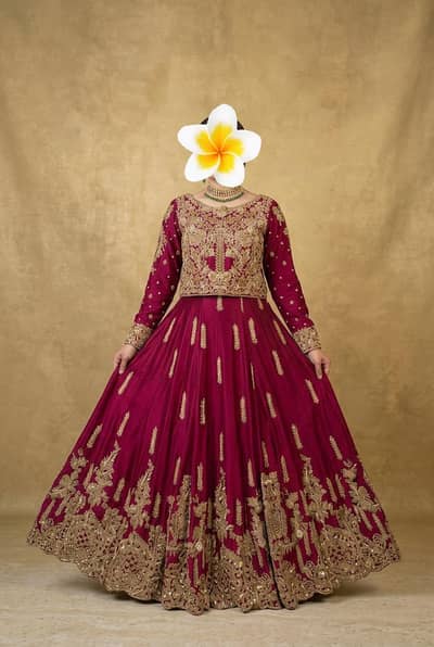 Bridal Lehnga | Anari Deep Red Heavy Work | Barat Dress
