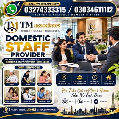 Maid Services, House Maid , Cook, Chef, Helper, Driver, Couple Maids