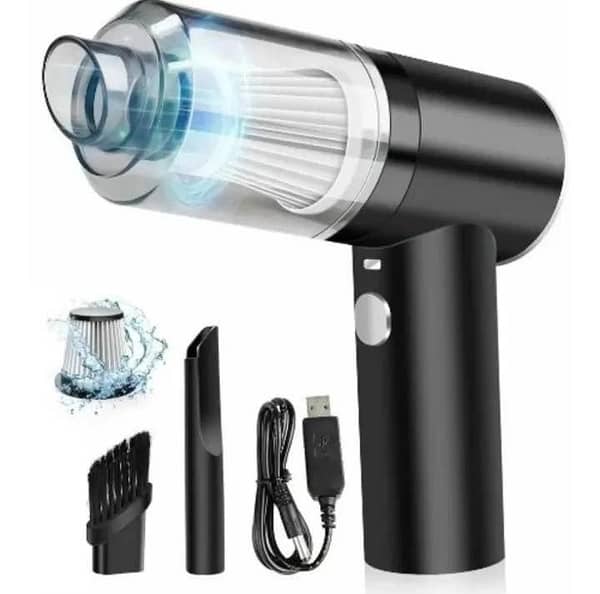 T  3 in 1 Portable Vacuum Cleaner Duster Blower Air Pump Wireless Handheld Clean Microscopic Dust From Car, Home, Computer, Laptop, Flower,