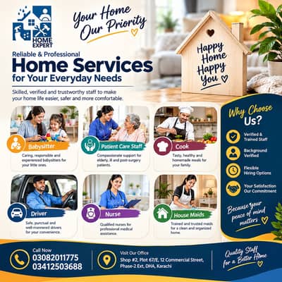 Maid/ Baby sitter/ Patient Care /Cook/ Nurse / Kitchen Helper/ Driver