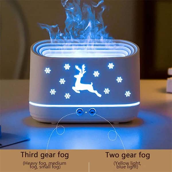 T    Flame Aroma Air Humidifier Diffuser Cool Mist Fire Effect Led Light