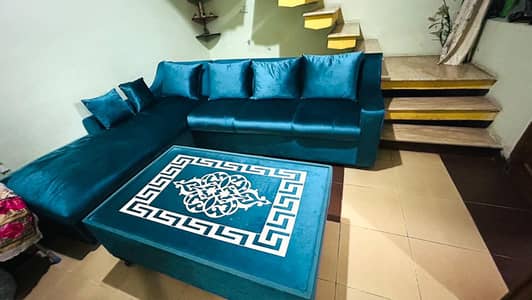 brand new coffee table 2×4s 7seater L shap sofa