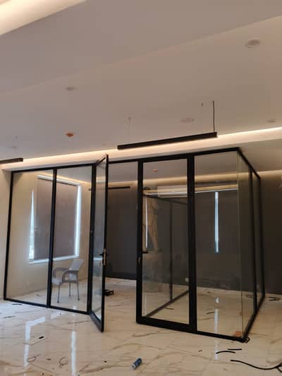 Glass & aluminum work/Office Partition/Shower Cabins/Led Mirrors