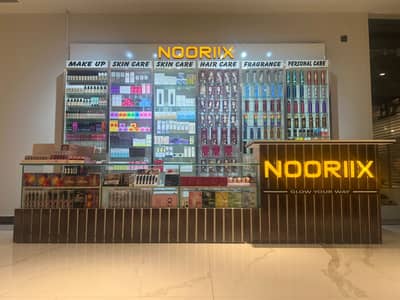 Complete Glass & Wooden Cosmetic Display Counter / Shop Setup