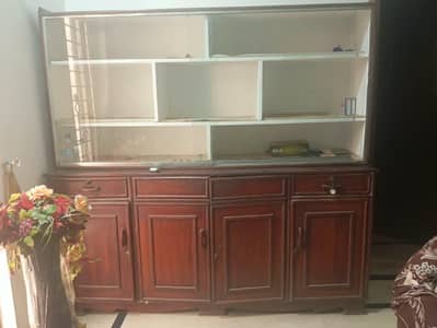 wooden showcase in good condition