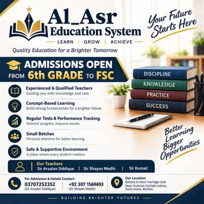 Quality coaching and tuition classes / Al Asr educational system.