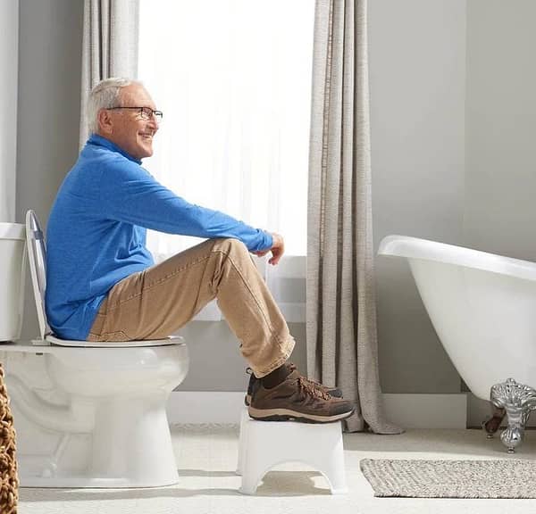 T  Potty Seat - Non-Slip Squatting Toilet Bathroom Seat Foot Rest Stool - for Kids and Adult (White), Doctor Stool, Commode Stool, Potty Step Stool for Western Toilet, Poop Stool