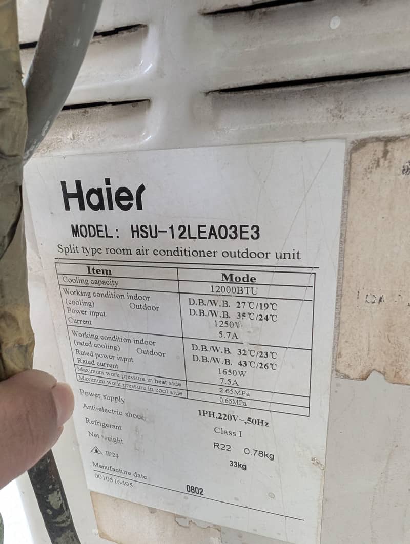 Haier Split AC - 1 ton 3