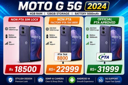Motorola Moto G 5G 2024 4/128GB | Dual Sim Official PTA Stock